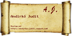 Andirkó Judit névjegykártya