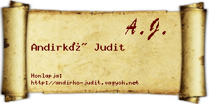 Andirkó Judit névjegykártya